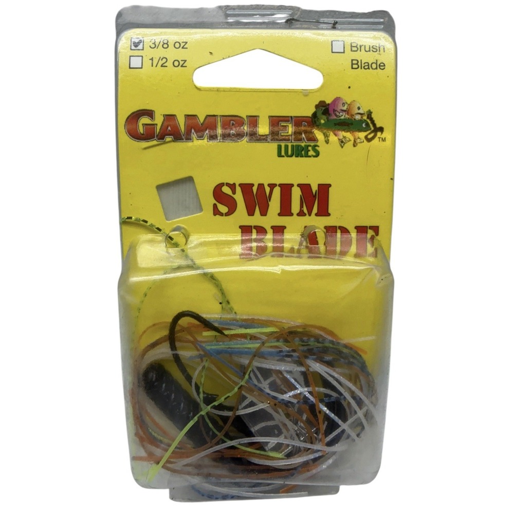 Gambler Lures Swim Blade Chrome Bluegill 3/8 oz Spinnerbait Jig NIP USA